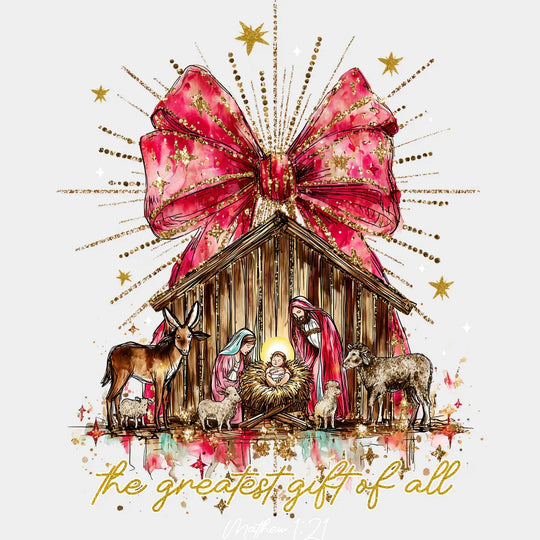 Matthew 1:21 - Christmas DTF Transfer Adult Unisex - S & M (10’’) / Light Color Design (See Imaging)