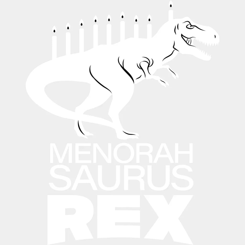 Menorah Saurus Rex - Hanukkah DTF Transfer Adult Unisex - S & M (10’’) / Light Color Design (See Imaging)