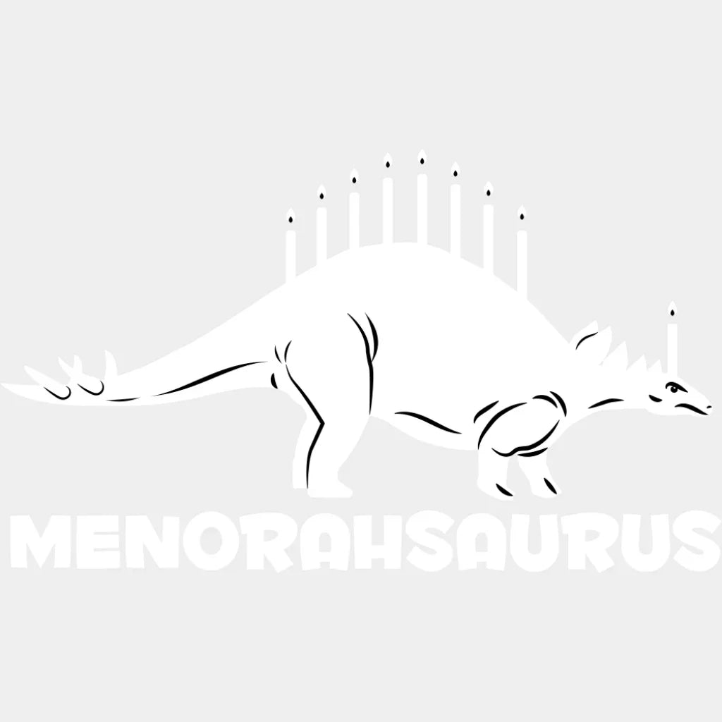 Menorahsaurus - Hanukkah DTF Transfer Adult Unisex - S & M (10’’) / Light Color Design (See Imaging)