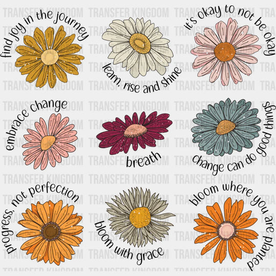 Mental Health Daisies - Mental Health DTF Transfer Adult Unisex - S & M (10’’) / Dark Color Design (See Imaging)