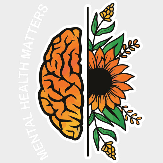 Mental Health Matters, Sunflower - Mental Health DTF Transfers transfer-kingdom Light Color Design (See Imaging)
