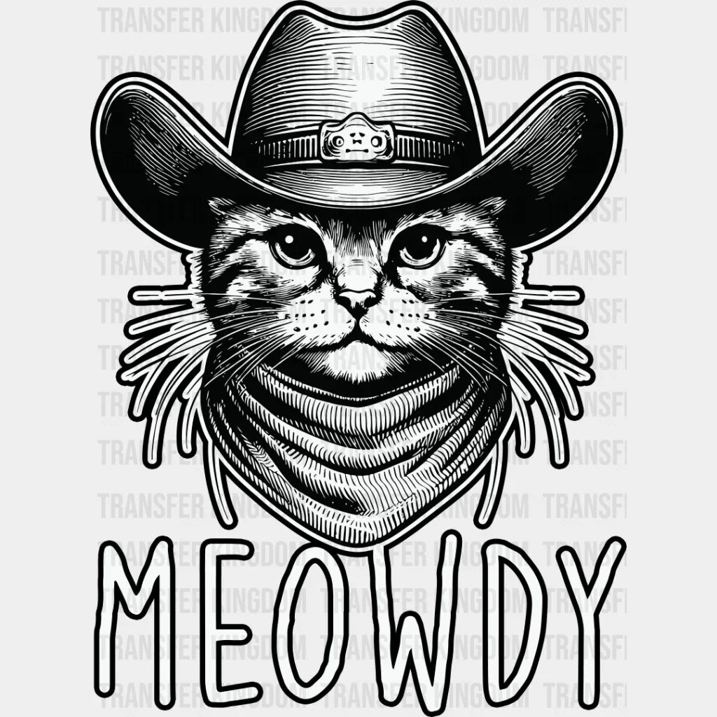 Meowdy Cowboy Cat - Cats Iron On Dtf Transfer Unisex S & M (10’’) / Dark Color Design See Imaging