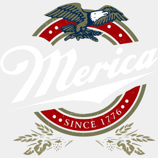 Merica Since 1776 Eagle Design - 4th Of July DTF Transfer Adult Unisex - S & M (10’’) / Light Color Design (See Imaging)