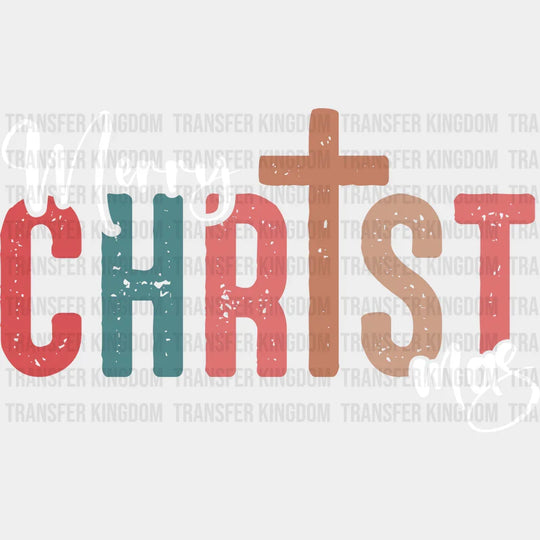Merry Christ Mas Christmas Design Dtf Heat Transfer Unisex - S & M ( 10 ) / Light Color See Imaging