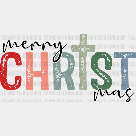 Merry Christ Mas - Christmas Dtf Transfer Unisex S & M (10’’) / Dark Color Design See Imaging
