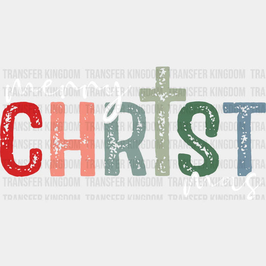 Merry Christ Mas - Christmas Dtf Transfer Unisex S & M (10’’) / Light Color Design See Imaging
