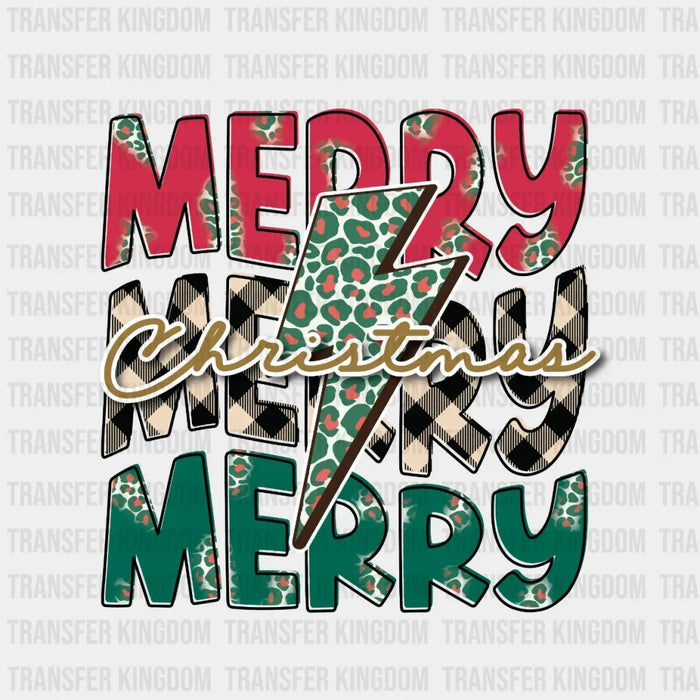 Merry Merry Merry Christmas Design - DTF heat transfer