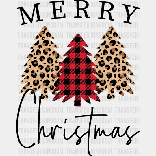 Merry Christmas Design Trees Dtf Heat Transfer