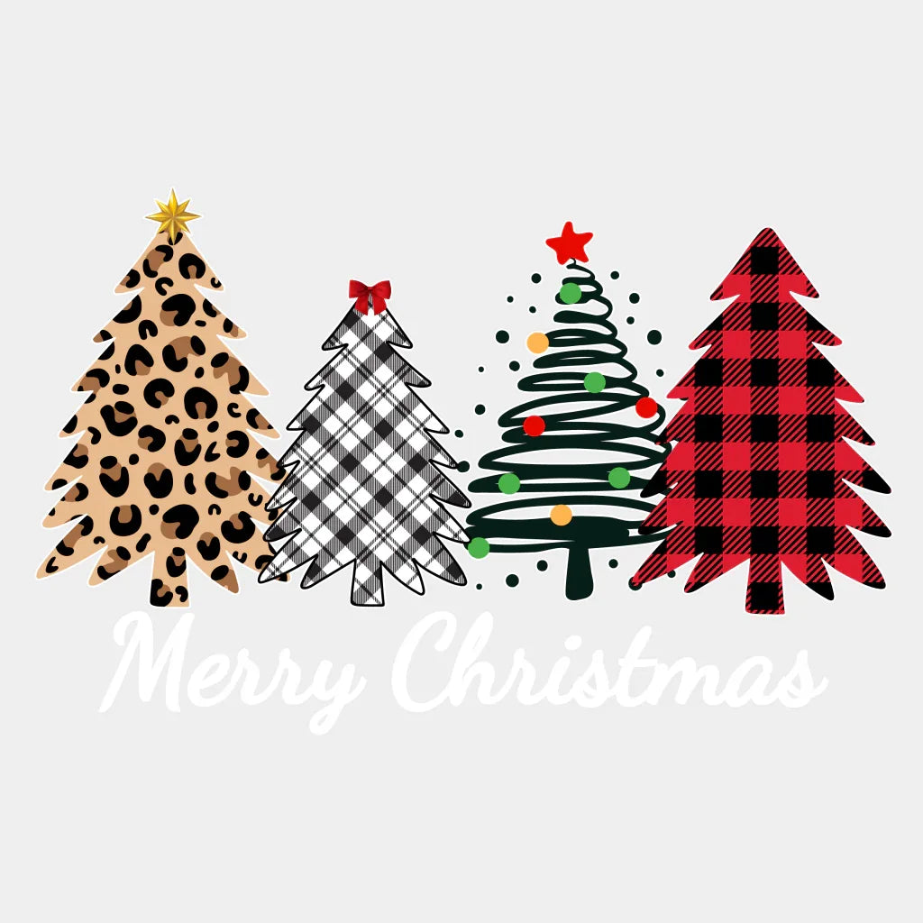 Merry Christmas Fun Tress Christmast Design Dtf Transfer Unisex - S & M ( 10 ) / Light Color See