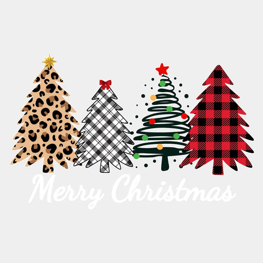 Merry Christmas Fun Tress Christmast Design Dtf Transfer Unisex - S & M ( 10 ) / Light Color See