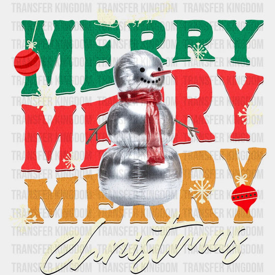 Merry Christmas Green Red Yellow - Christmas DTF Transfer