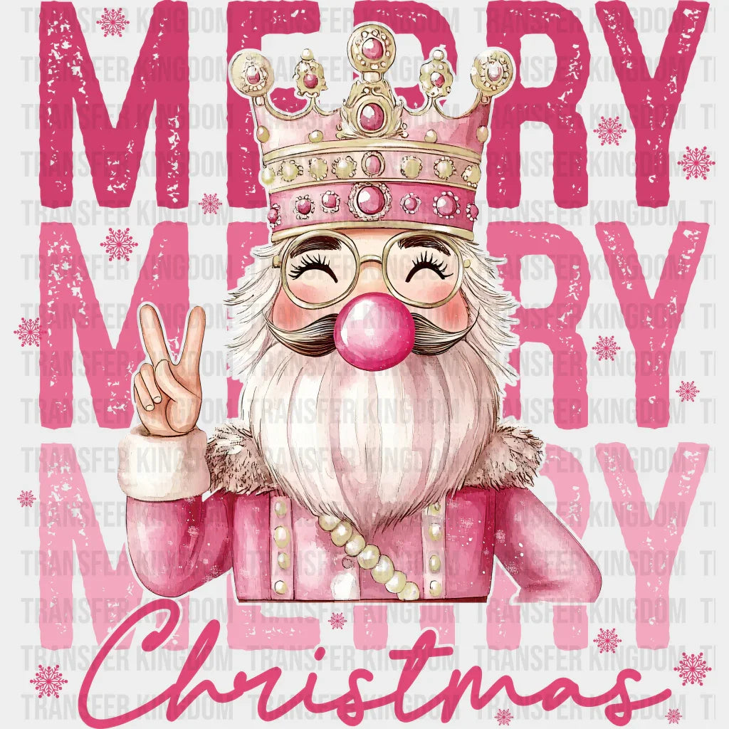 Merry Christmas Pink Design - Christmas DTF Transfer
