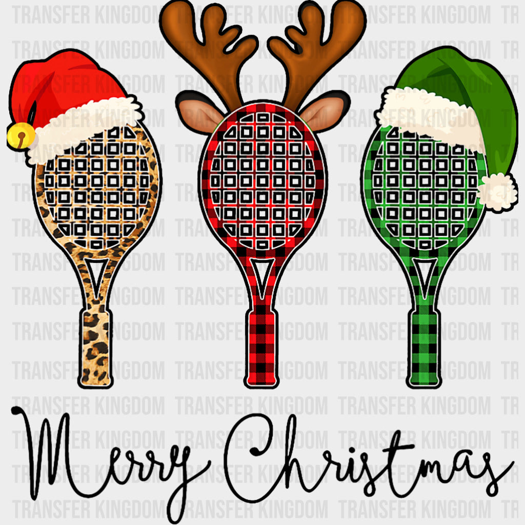 Merry Christmas - Tennis DTF Transfers Adult Unisex - S & M (10’’) / Dark Color Design (See Imaging)