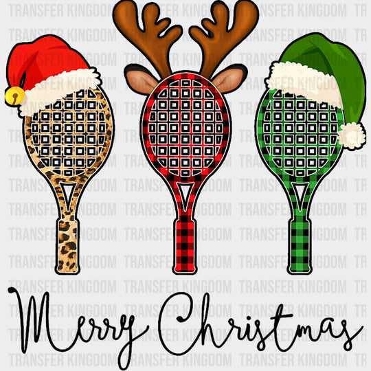 Merry Christmas - Tennis DTF Transfers Adult Unisex - S & M (10’’) / Dark Color Design (See Imaging)