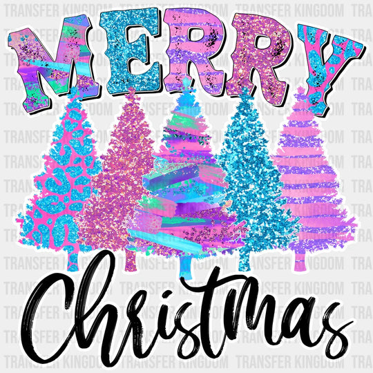 Merry Christmas Trees - Dtf Transfer Unisex S & M (10’’) / Light Color Design See Imaging