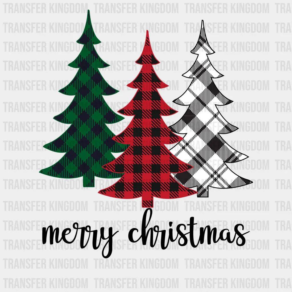 Merry Christmas Christmas Tress Design Dtf Transfer Unisex - S & M ( 10 ) / Dark Color Design See