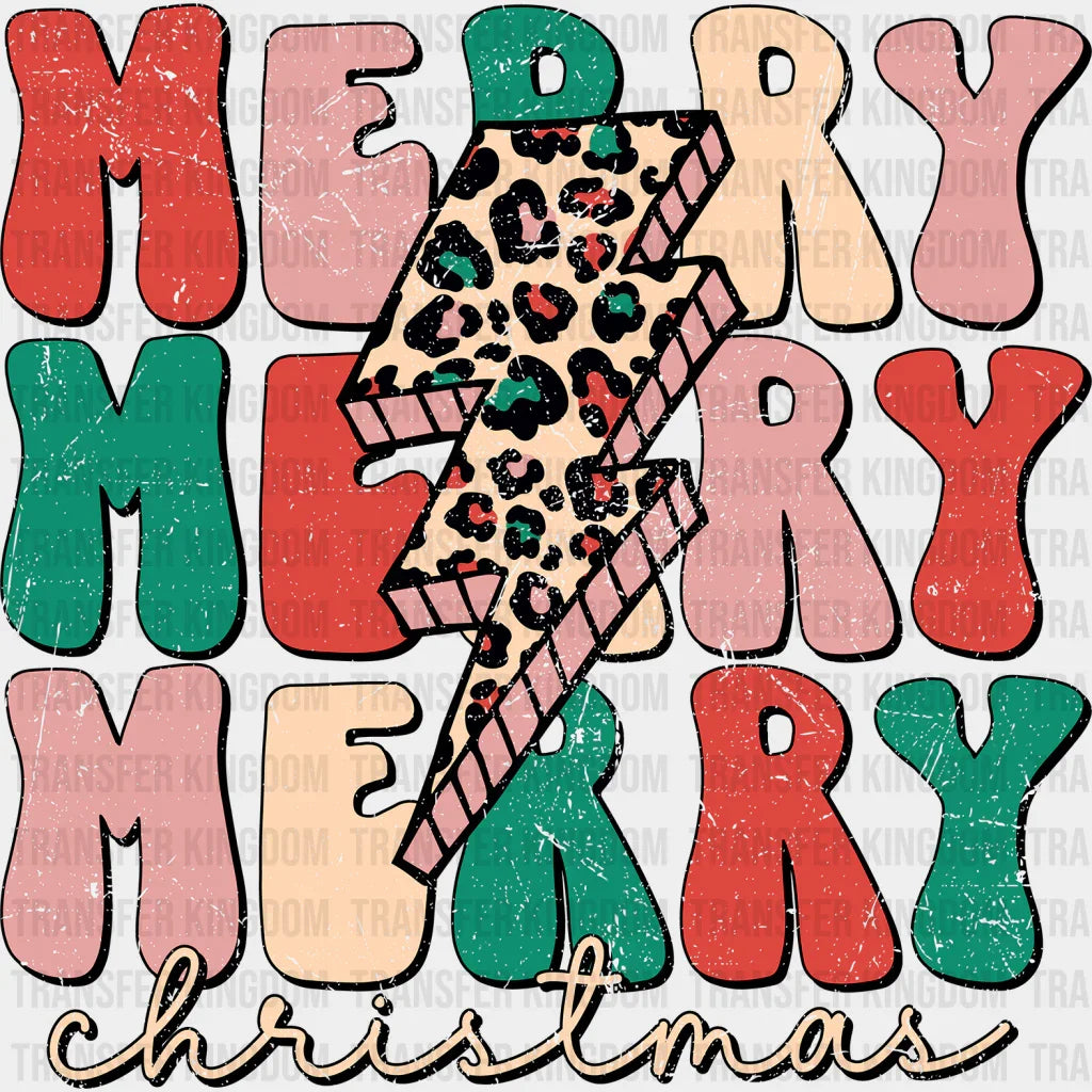Merry Leopard Design Christmas Dtf Heat Transfer Unisex - S & M ( 10 ) / Retro See Imaging