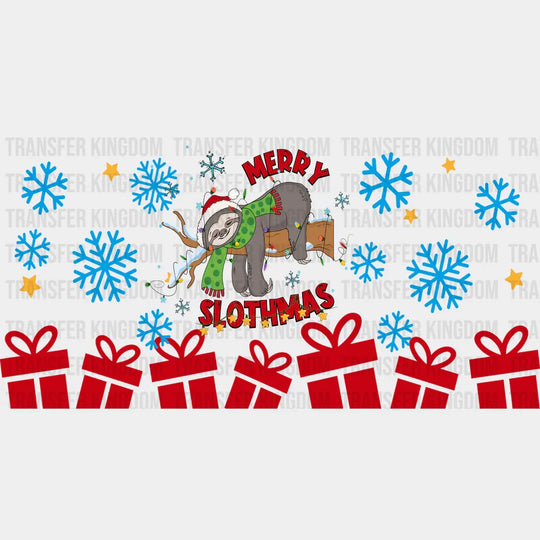 Merry Slothmas - Christmas Cup Wrap Uv Sticker Permanent Dtf Decal
