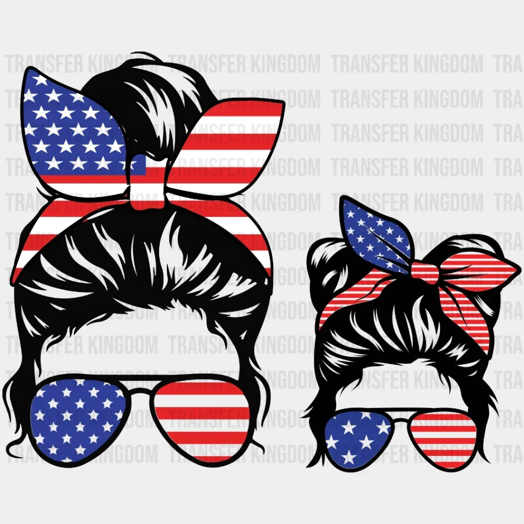 Messy Bun Girl American Dtf Transfer