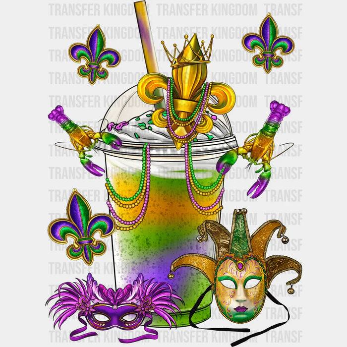 Milkshake Mardi Gras Design- Mardi Gras DTF heat transfer