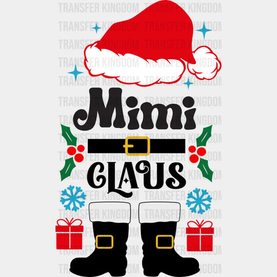 Mimi Claus - Christmas Dtf Transfer Unisex S & M (10’’) / Dark Color Design See Imaging