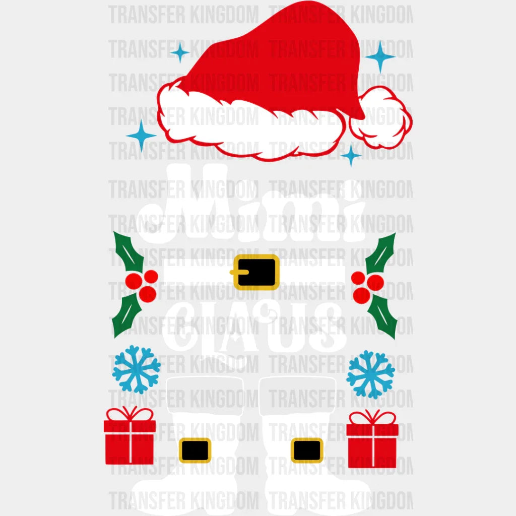 Mimi Claus - Christmas Dtf Transfer Unisex S & M (10’’) / Light Color Design See Imaging