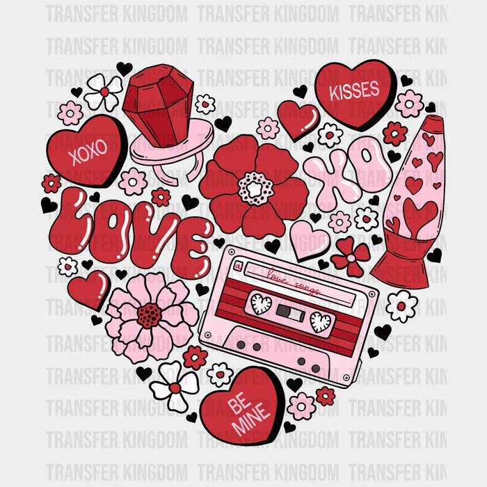 Mix Tape Valentine Heart Valentine's Day Design - DTF heat transfer