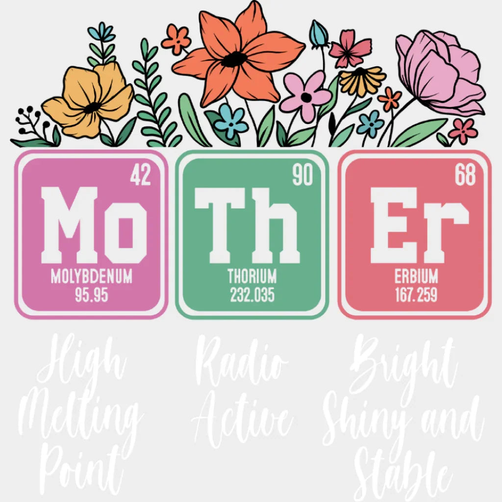 Mo Th Er Elements - Mother’s Day DTF Transfer Adult Unisex - S & M (10’’) / Light Color Design (See Imaging)