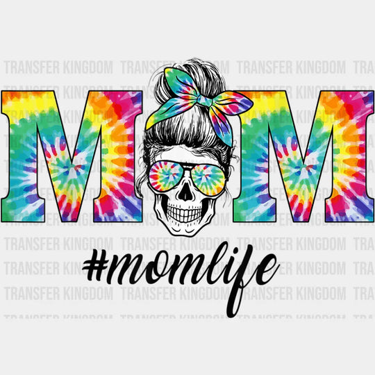 Mom Life Skull Lady Tie Dye MOM - Working Mom - Funny Mom - Cute Mom - Design - DTF heat transfer - Transfer Kingdom