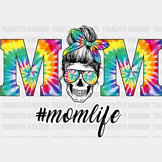 Mom Life Skull Lady Tie Dye MOM - Working Mom - Funny Mom - Cute Mom - Design - DTF heat transfer - Transfer Kingdom