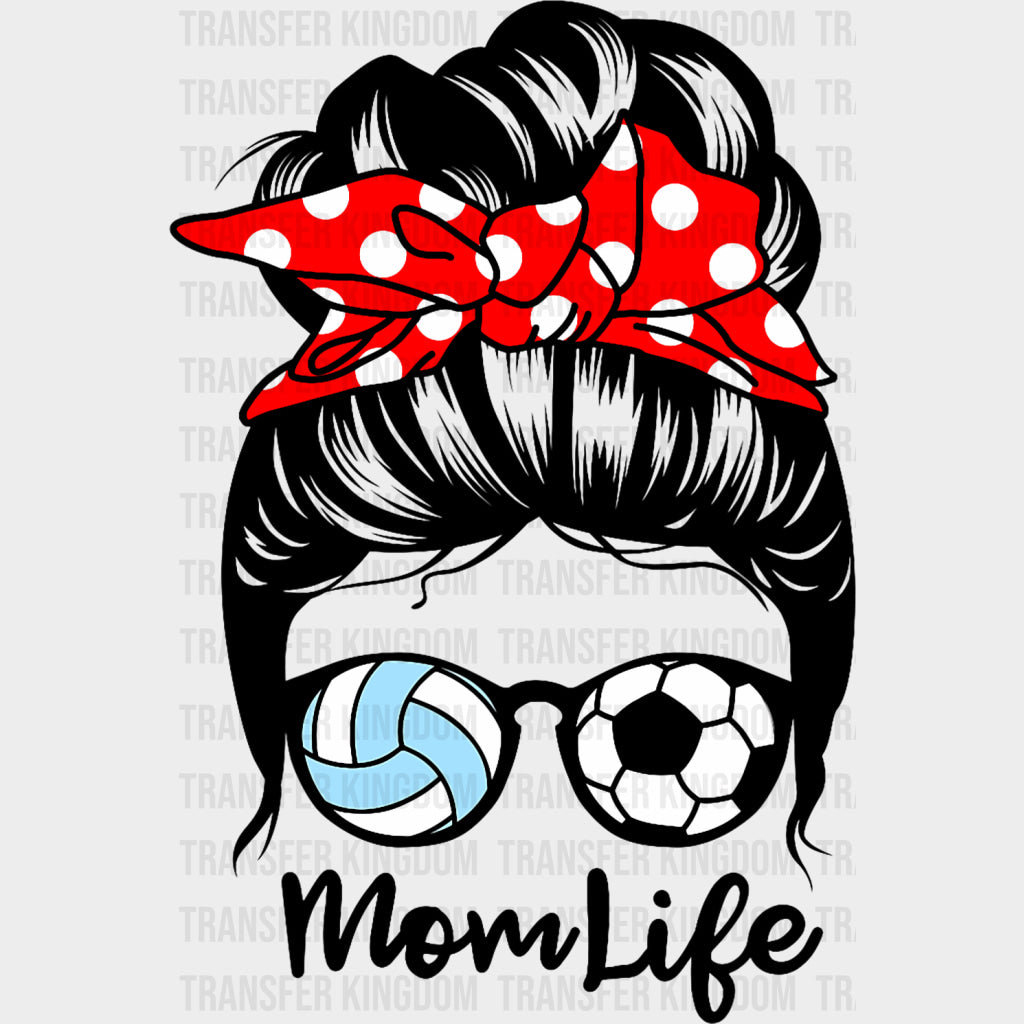 Mom Life - Volleyball DTF Transfers transfer-kingdom Dark Color Design (See Imaging)