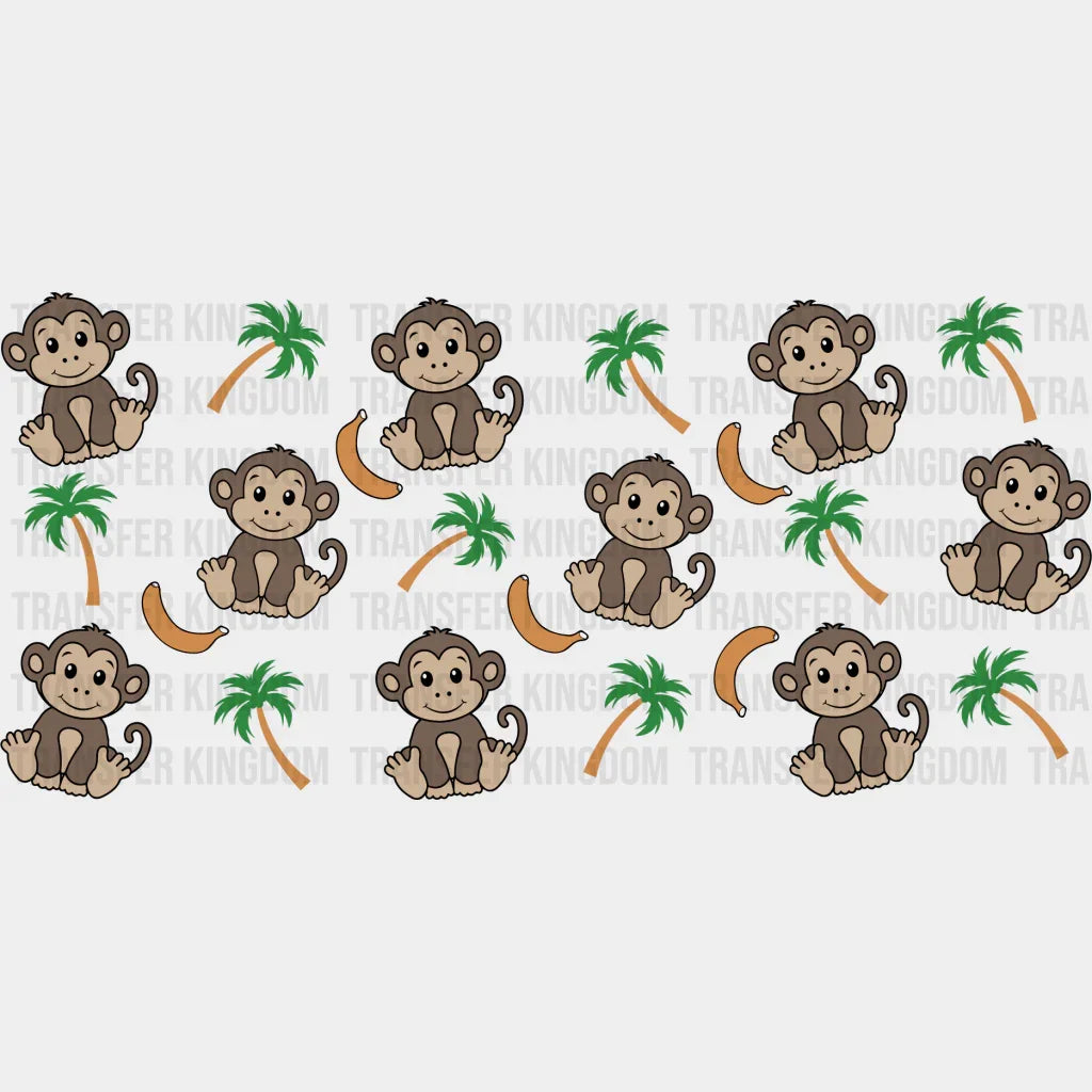 Monkey Uv Dtf Transfer Cup Wrap Sticker
