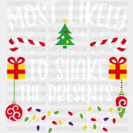 Most Likely To Shake The Presents - Christmas Dtf Transfer Unisex S & M (10’’) / Light Color