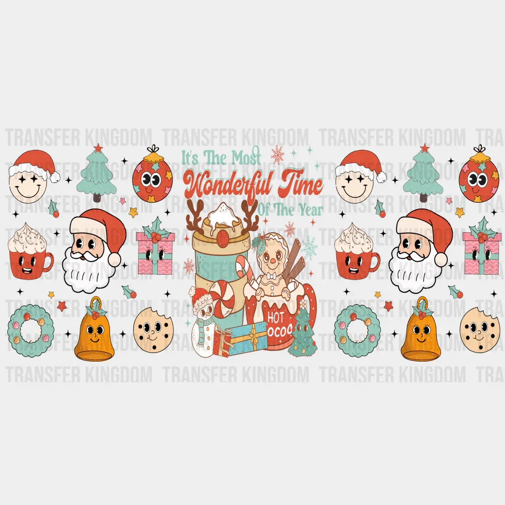 Most Wonderful Time Of The Year - Christmas Cup Wrap Uv Sticker Permanent Dtf Decal