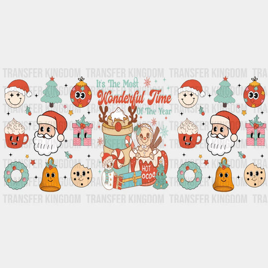 Most Wonderful Time Of The Year - Christmas Cup Wrap Uv Sticker Permanent Dtf Decal