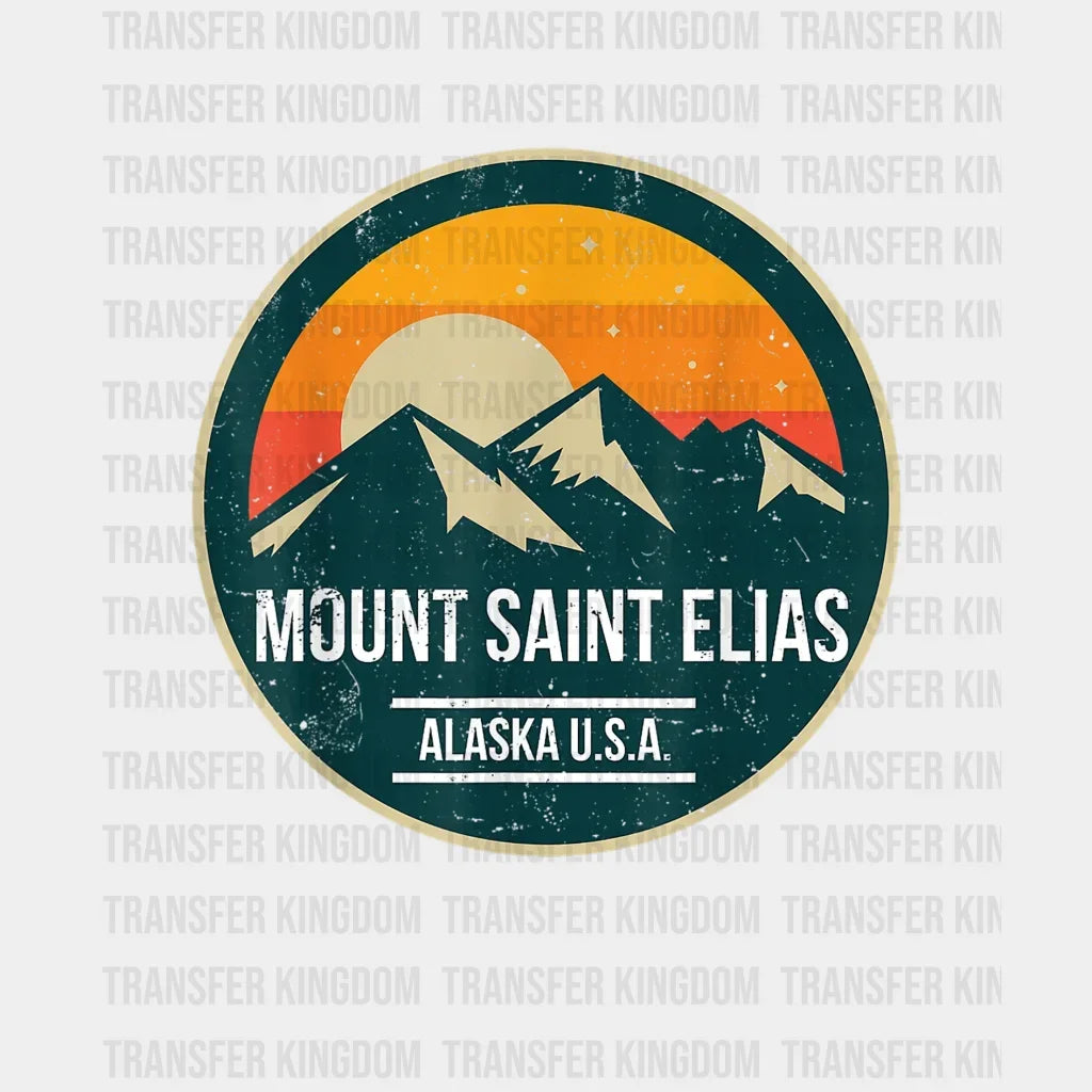 Mount Saint Elias Alaska U.s.a - Vintage Camping Design Dtf Heat Transfer