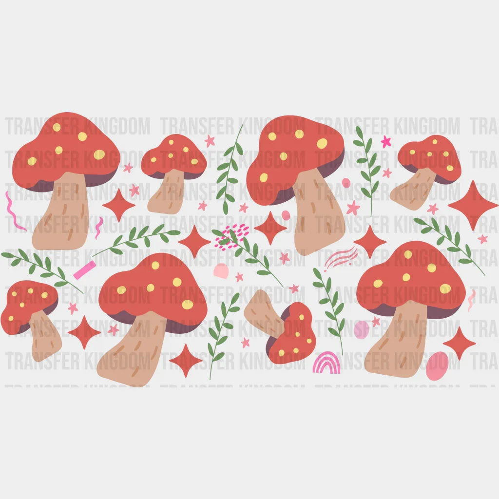 Mushrooms Uv Dtf Transfer Cup Wrap Sticker