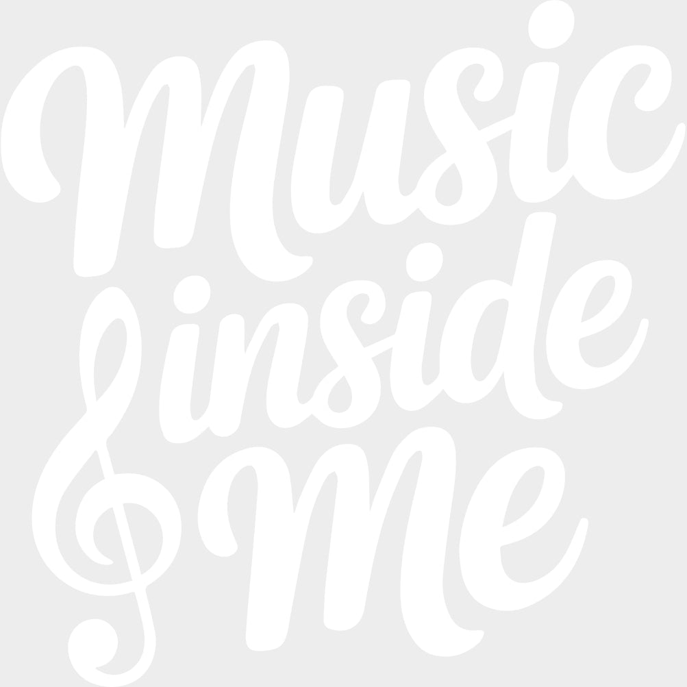 Music Inside Me - Music DTF Transfers - Adult Unisex - S & M (10’’) / Light Color Design (See Imaging)