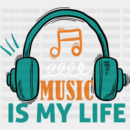 Music Is My Life - Singing Dtf Heat Transfer Unisex S & M (10’’) / Light Color Design See Imaging