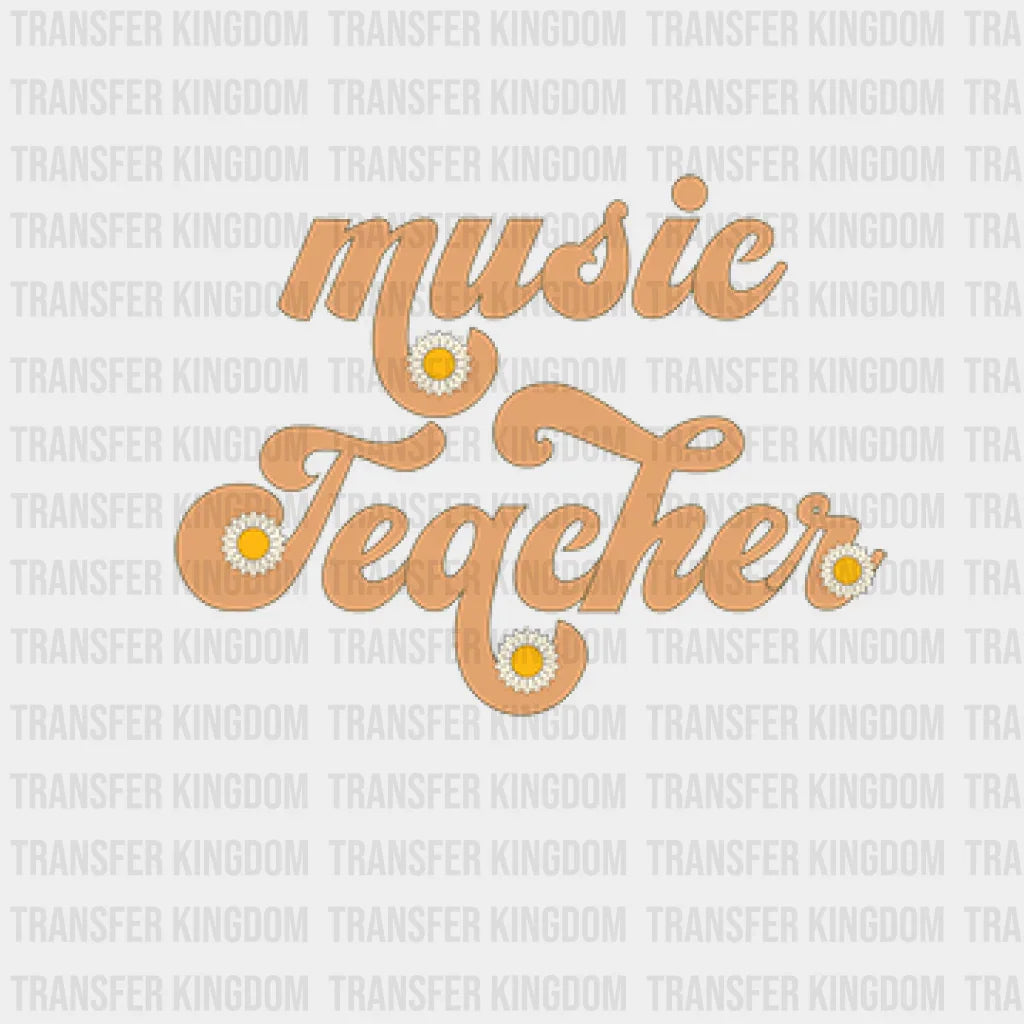 Music Teacher Flower Design - Dtf Heat Transfer