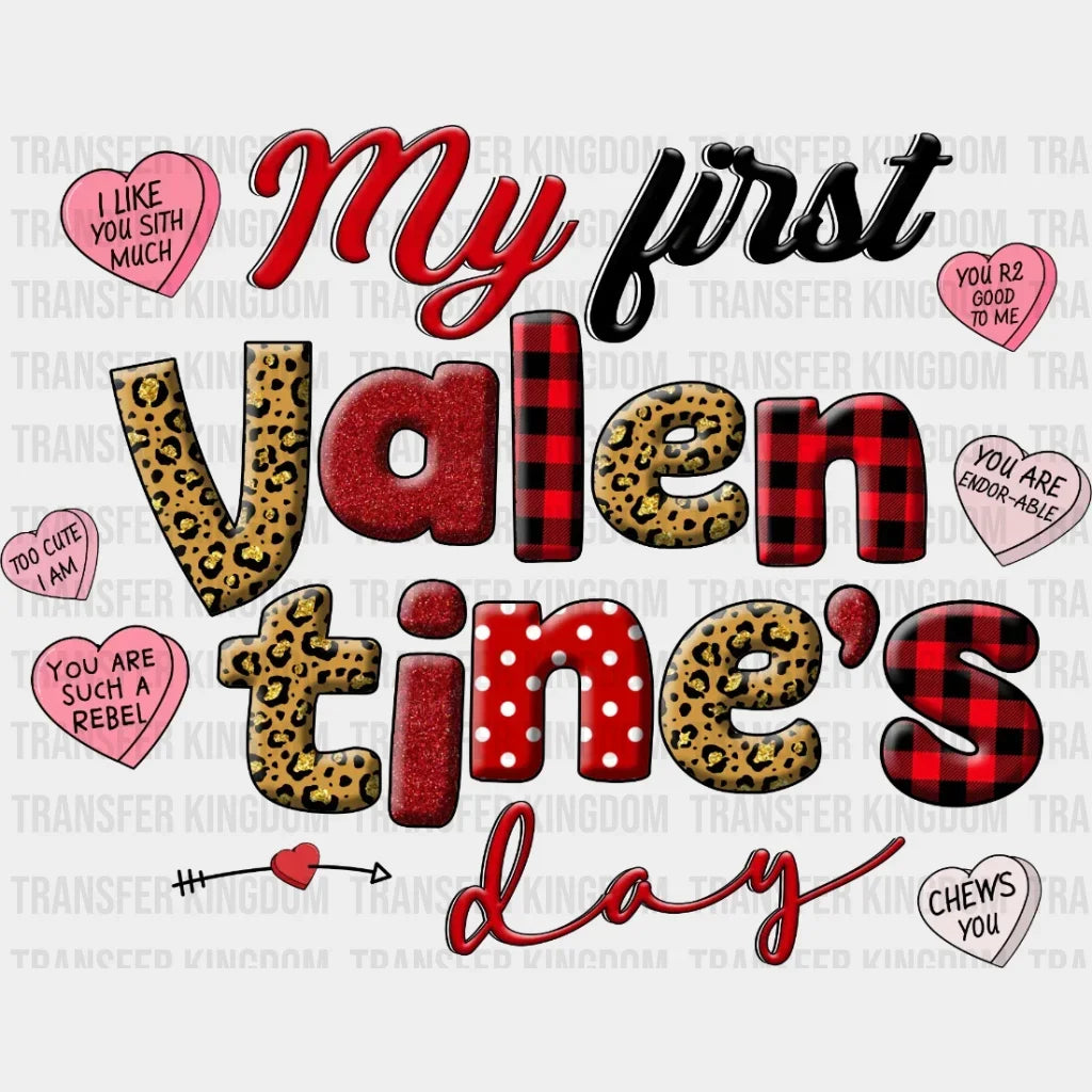 My First Valentines Day Heart Candies Design - Dtf Heat Transfer