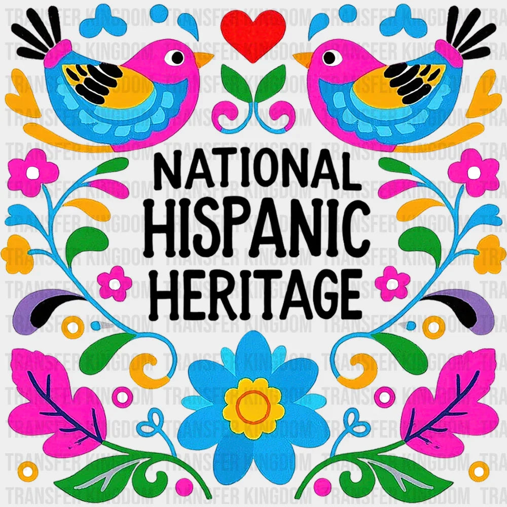 National Hispanic Heritage Otomi Style - Hispanic Heritage Month DTF Transfer Adult Unisex - S & M (10’’) / Dark Color