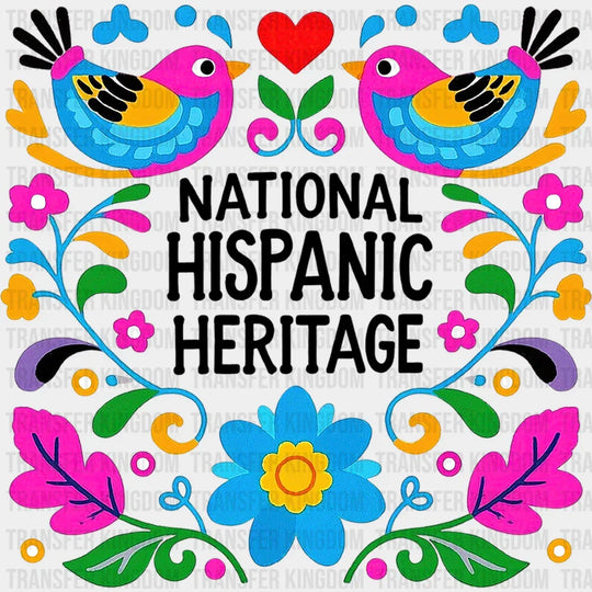 National Hispanic Heritage Otomi Style - Hispanic Heritage Month DTF Transfer Adult Unisex - S & M (10’’) / Dark Color
