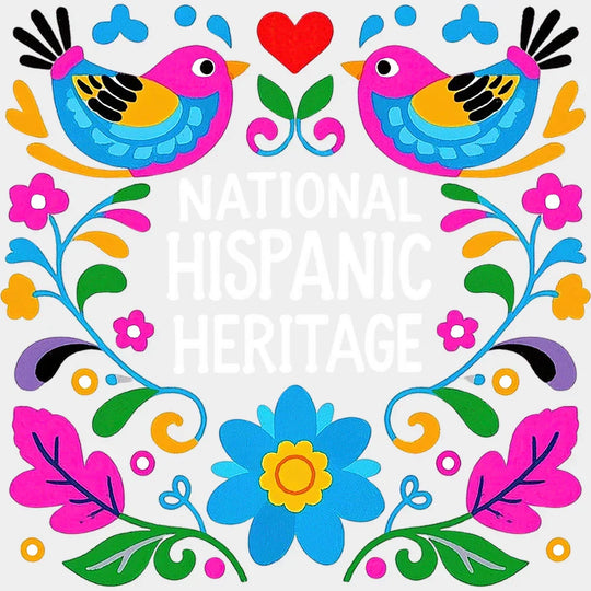 National Hispanic Heritage Otomi Style - Hispanic Heritage Month DTF Transfer Adult Unisex - S & M (10’’) / Light Color