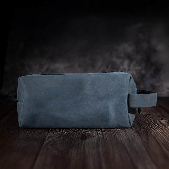 Custom Engraved Leather Dopp Kit for Men