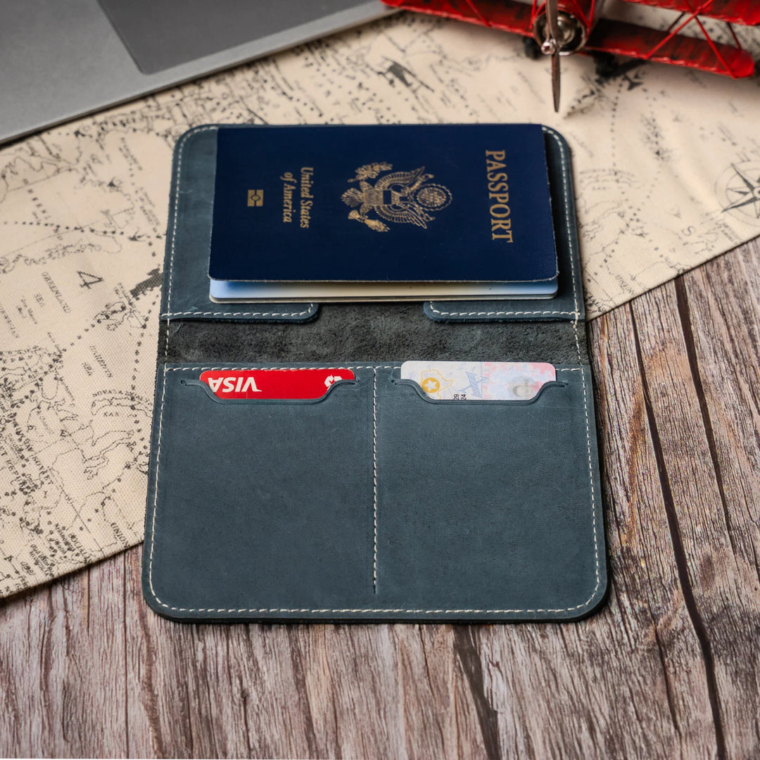 Faux Leather Passport Holder – Travel Wallet & Document Organizer