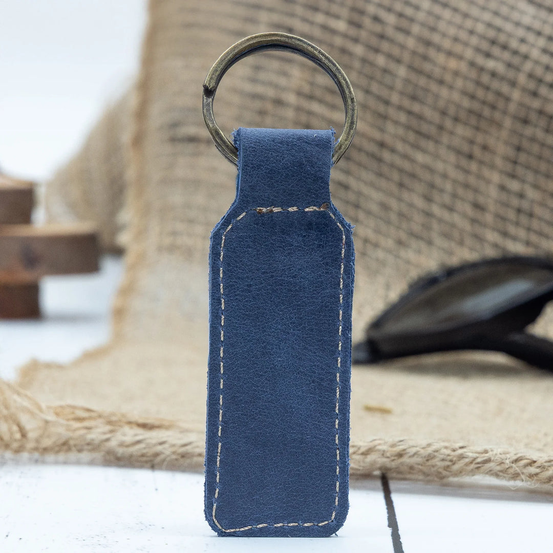 Rectangle Keychain – Faux Leather Key Ring in Multiple Colors