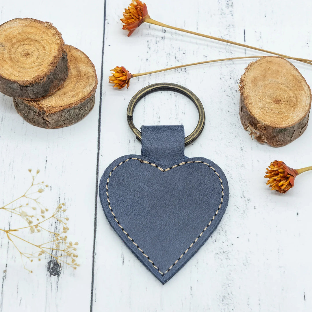 Heart-Shaped Keychain – Faux Leather Key Ring in Multiple Colors