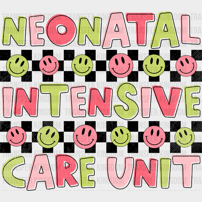 Neonatal Intensive Care Unit, Green & Pink Smileys - NICU Nurse DTF Transfers