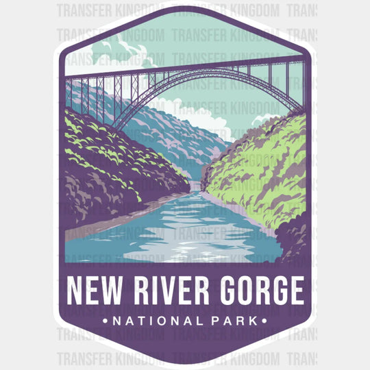New River Gorge National Park Colorful Design - National Parks DTF Transfer